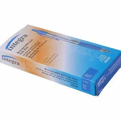 Integra Retractable 0.7mm Gel Pen - 0.7 mm Pen Point Size - Blue Gel-based Ink - 12 / Dozen