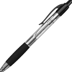 Integra Retractable 0.7mm Gel Pen - 0.7 mm Pen Point Size - Black Gel-based Ink - 12 / Dozen