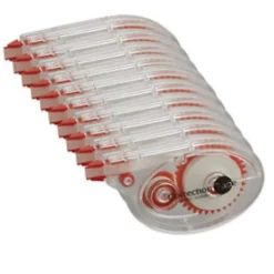Integra Side-Apply Correction Tape - 0.20" Width x 32.80 ft LengthSmoke Dispenser - Tear Resistant - 10 / Pack - Smoke