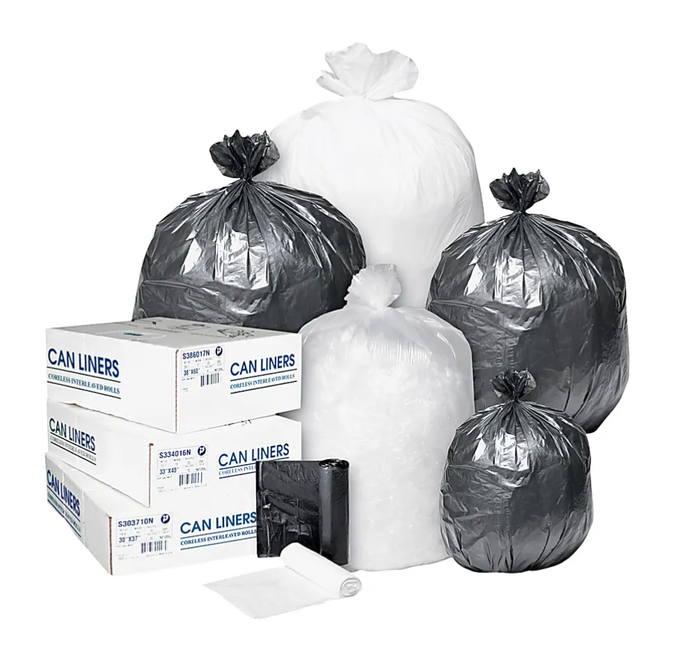 Integrated Bagging Systems High-Density 0.24-mil Can Liners, 18" x 17", 4 Gallons, Clear, 50 Liners Per Roll, 40 Rolls Per Case