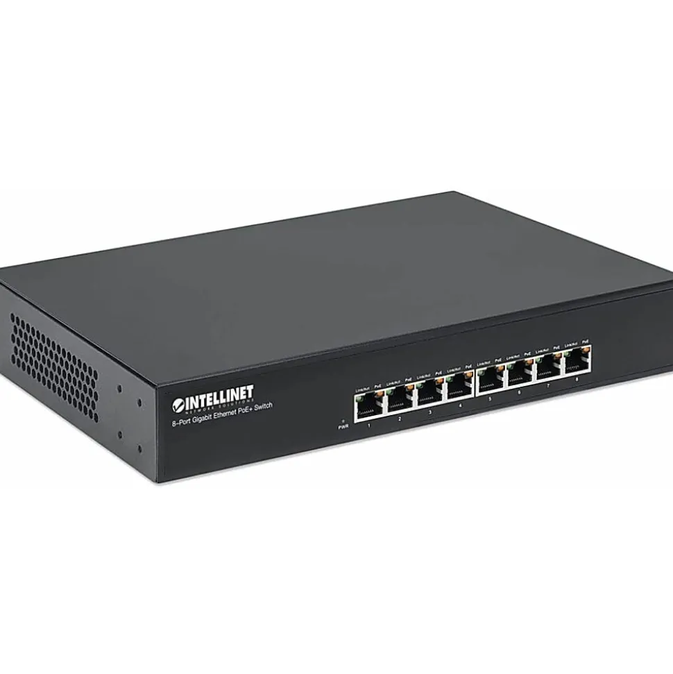 Intellinet 8-Port Gigabit Ethernet PoE+ Switch, 8x PoE ports, IEEE 802.3at/af Power-over-Ethernet (PoE+/PoE), Endspan, Desktop, Box - 560641