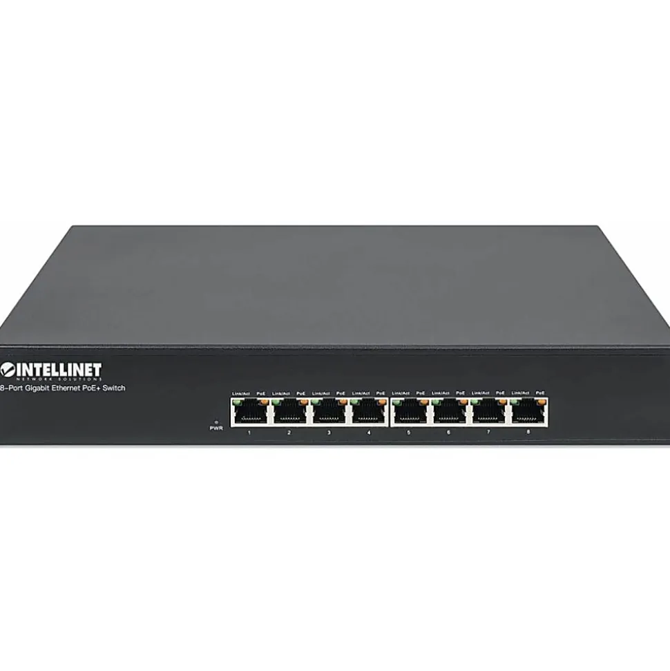 Intellinet 8-Port Gigabit Ethernet PoE+ Switch, 8x PoE ports, IEEE 802.3at/af Power-over-Ethernet (PoE+/PoE), Endspan, Desktop, Box - 560641