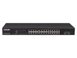 Intellinet 24-Port Gigabit Ethernet PoE+ Web-Managed Switch with 2 SFP Ports, 24x PoE ports, IEEE 802.3at/af Power over Ethernet