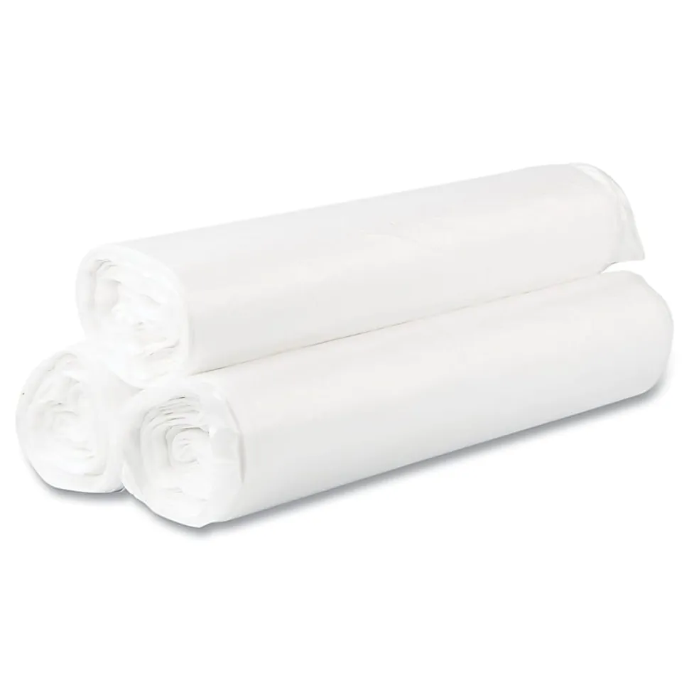 Interplast Group High Density Commercial Can Liner Value Pack, 45 gal, 0.55 mil, 14 mic, 40" x 46", Natural, 25 Bags/Roll, 10 Rolls/CT