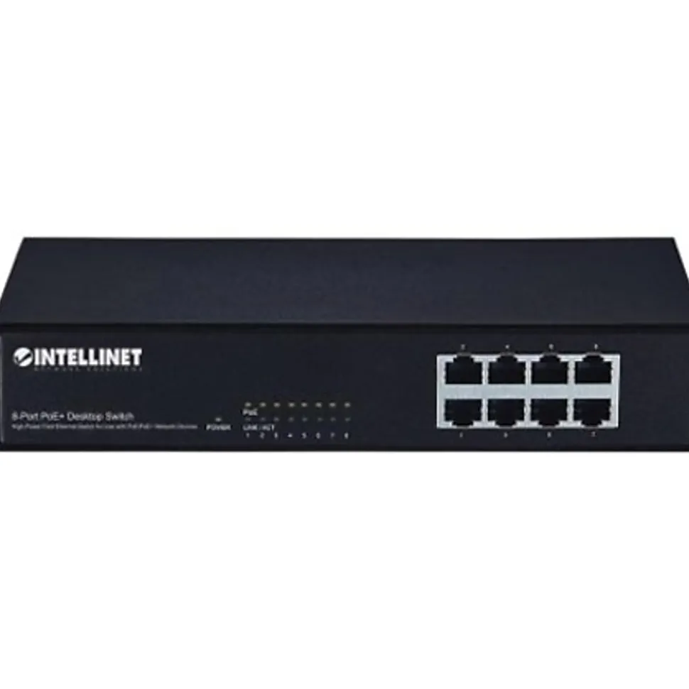 Intracom Intellinet 8 Port Fast Ethernet PoE+ Switch, 560764