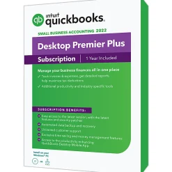 Intuit® QuickBooks® Desktop Premier Plus, 2022, 1-Year Subscription, For Windows®, Disc/Download