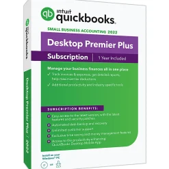 Intuit® QuickBooks® Desktop Premier Plus, 2022, 1-Year Subscription, For Windows®, Disc/Download