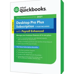 Intuit® QuickBooks® Desktop Pro Plus With Enhanced Payroll 2021, For Windows®, Disc/Download