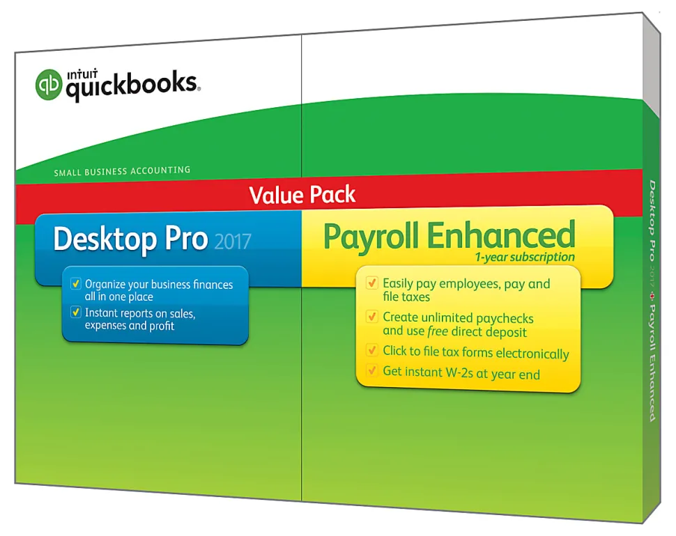 Intuit® QuickBooks® Desktop Pro With Enhanced Payroll 2017, Disc