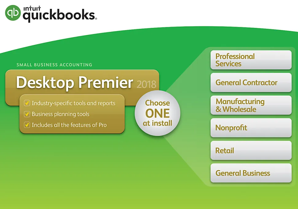 Intuit® QuickBooks® Desktop Premier 2018, Disc/Download