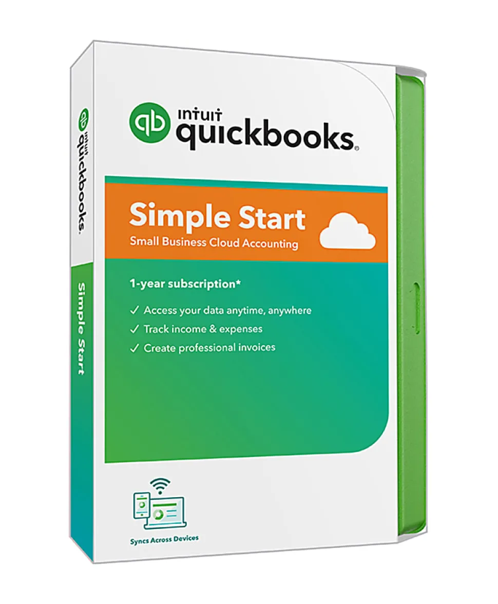 Intuit® QuickBooks® Online, Simple Start 2020, 1 Year Subscription