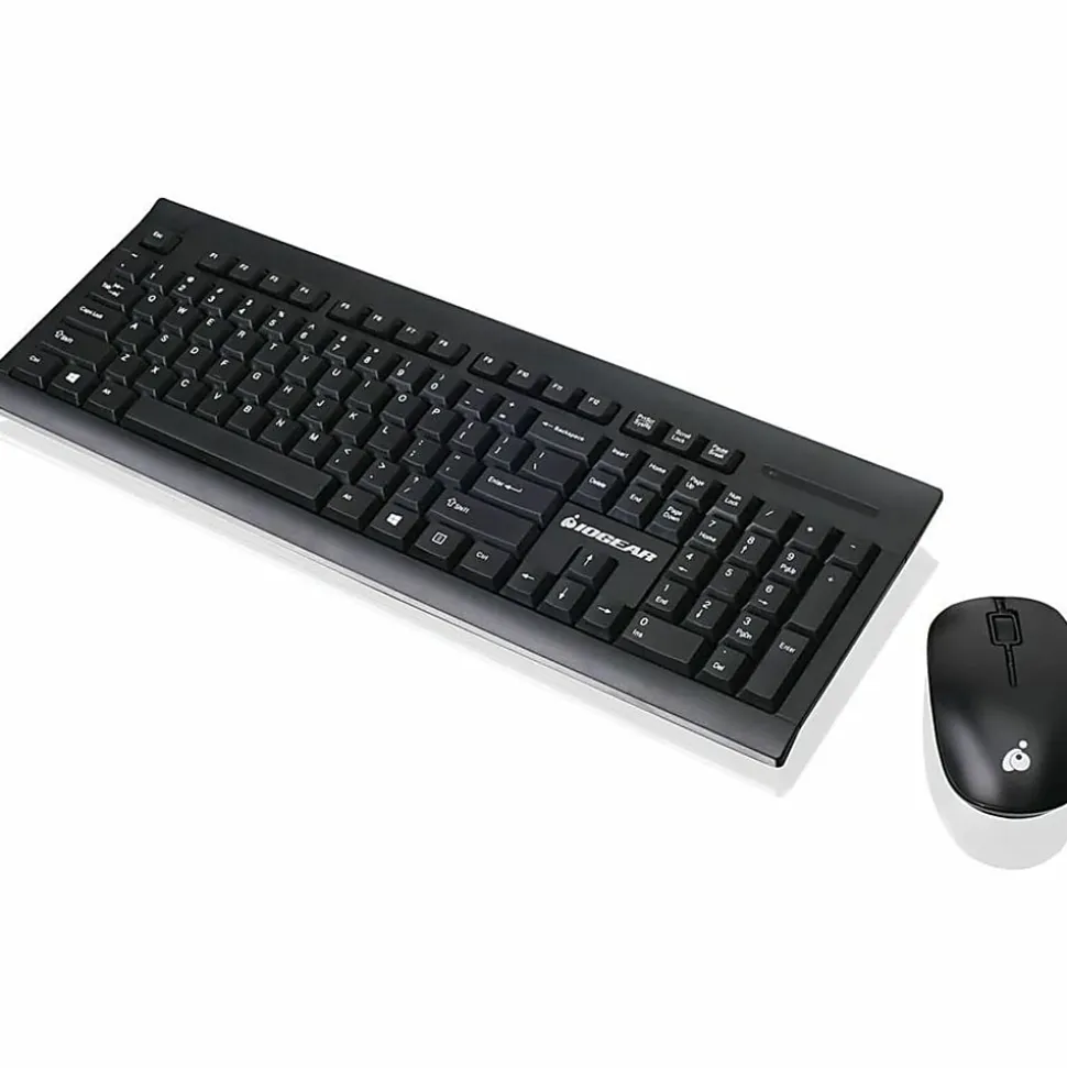 IOGEAR Long range wireless keyboard and mouse combo - USB Wireless RF - USB Wireless RF Mouse - AAA, AA - Compatible with Computer - GKM552RB