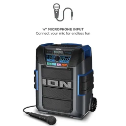 ION Audio Explorer Portable Bluetooth All Weather Speaker With Microphone, Stereo Link And Premium 5 Speaker Sound, XL, Black, IPA150X