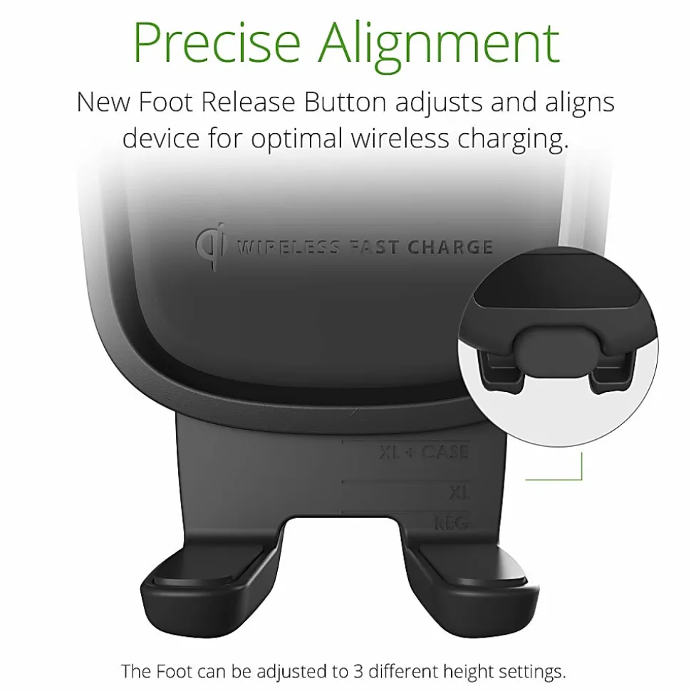 iOttie Easy One-Touch Wireless 2 Fast Charging 2-in-1 Air Vent And CD Mount, Black, HLCRIO143
