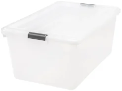 IRIS® Buckle Down Plastic Storage Container With Built-In Handles And Snap Lid, 68 Quarts, 11 3/4