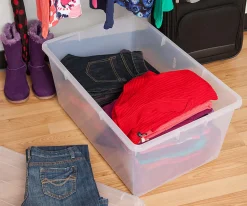 IRIS® Buckle Down Plastic Storage Container With Built-In Handles And Snap Lid, 68 Quarts, 11 3/4