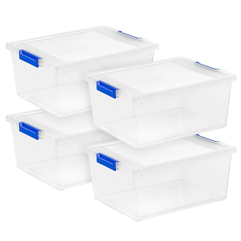 Iris Clip Box, 12 Qt, Clear, Pack Of 4 Boxes