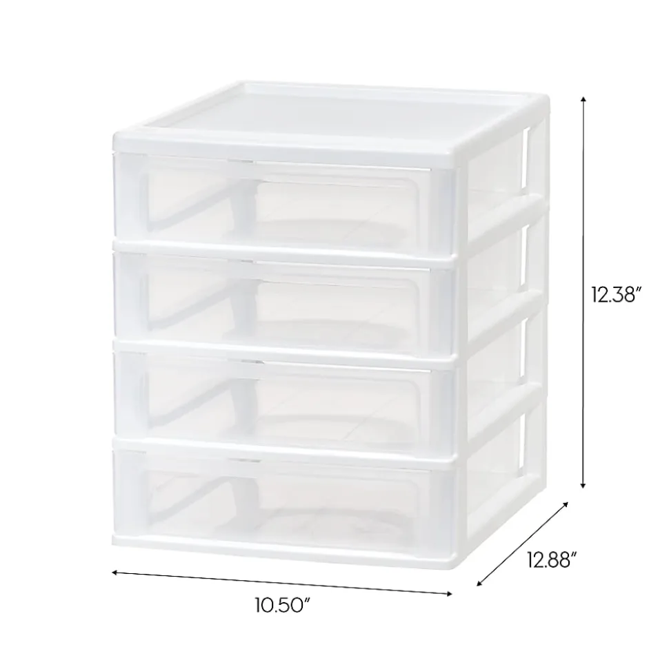 Iris Desktop Drawer Unit, 4 Drawers, White