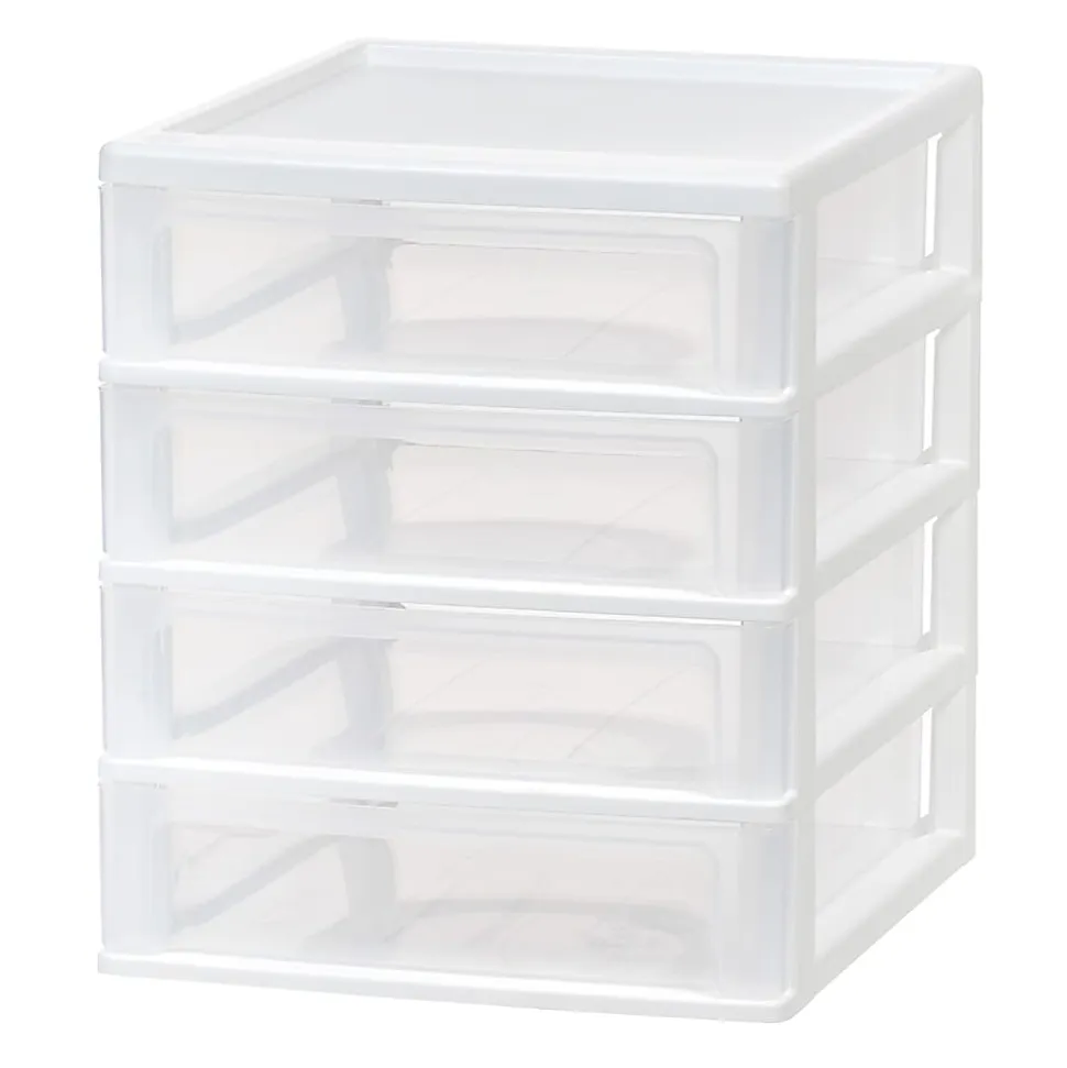 Iris Desktop Drawer Unit, 4 Drawers, White