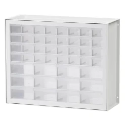 Iris 44-Drawer Parts Cabinet, 15-1/2”H x 19-1/2”W x 7”D, White/Clear