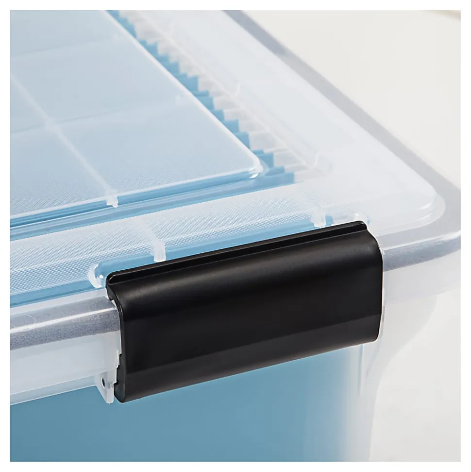 IRIS Letter and Legal Size WEATHERTIGHT File Box, 10 7/8"H x 14 1/2"W x 18"D, Clear, Pack of 6