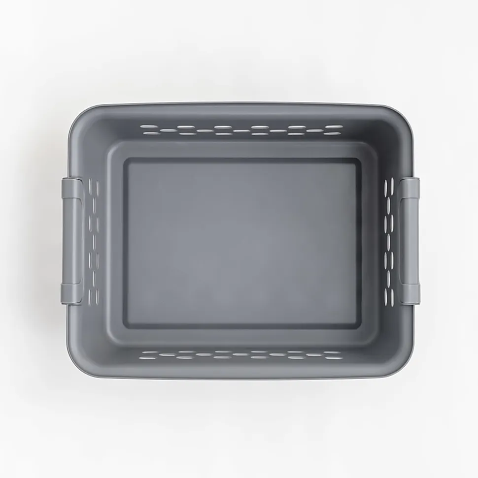Iris® Plastic Storage Baskets, Small, 4.25”H x 8.75”W x 11.125”D, Gray, Set Of 10 Baskets