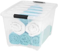 IRIS® Plastic Storage Container With Handles/Latch Lid, 22