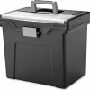 IRIS Portable Letter-size File Box - External Dimensions: 13.8"x10.2"x 11.7" - Media Size Supported: Letter 8.50"x11" - Buckle Closure - Black -