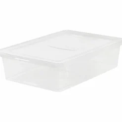 IRIS 28-quart Storage Box - External Dimensions: 24"x 16.3" Depth x 6" - 7 gal - Snap-in Lid Closure - Stackable - Plastic - Clear -  - 200420