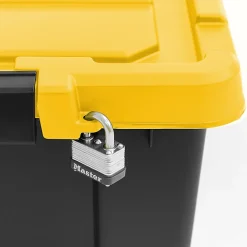 Iris Remington Heavy Duty Store-It-All Tote, 78 Qt, Black/Yellow, Pack Of 2 Totes