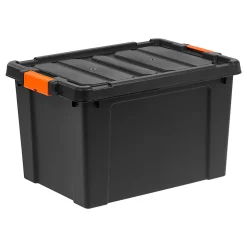 Iris® Remington Heavy Duty Store-It-All Totes, 19 Gallon, Black, Set Of 4 Totes