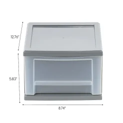 Iris® Stackable Storage Bin With Drawer, 5-13/16