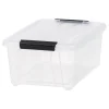 Iris Stack And Pull Totes, 13.5 Qt, Clear, Set Of 6 Totes