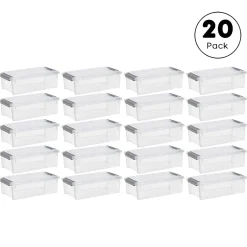 Iris Stack And Pull Totes, 5.75 Qt, Clear, Set Of 20 Totes