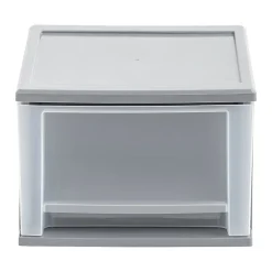 Iris Stacking Drawer, 3 Drawers, 17 Qt, Gray, Pack Of 3 Drawers