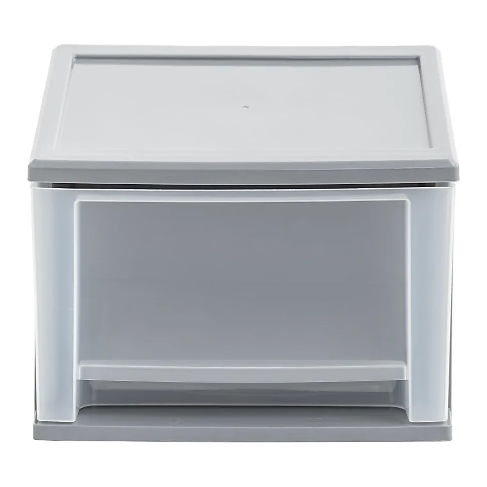 Iris Stacking Drawer, 3 Drawers, 17 Qt, Gray, Pack Of 3 Drawers