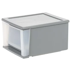 Iris Stacking Drawer, 3 Drawers, 17 Qt, Gray, Pack Of 3 Drawers