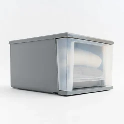 Iris Stacking Drawer, 3 Drawers, 17 Qt, Gray, Pack Of 3 Drawers