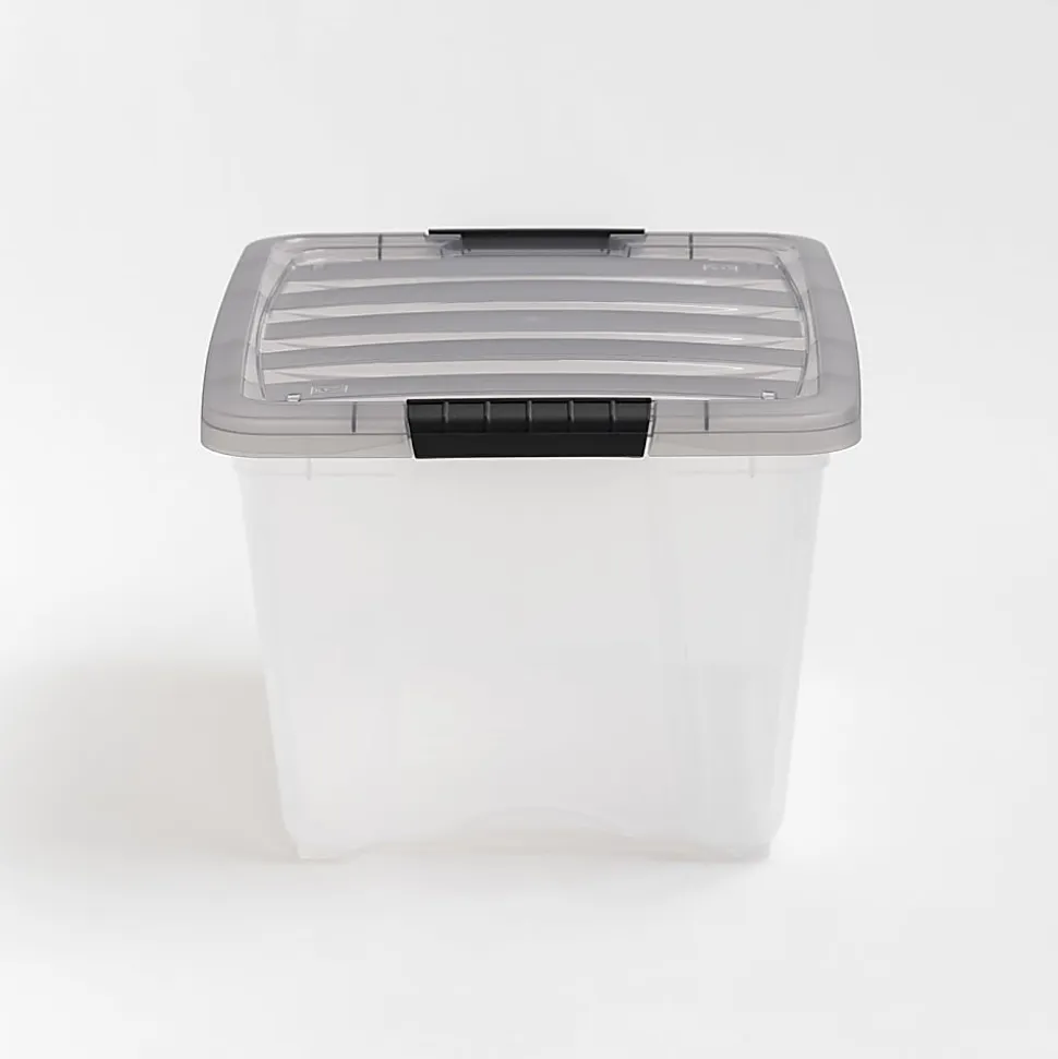 Iris® Stack & Pull™ Storage Box, 8 Gallon, Clear/Gray