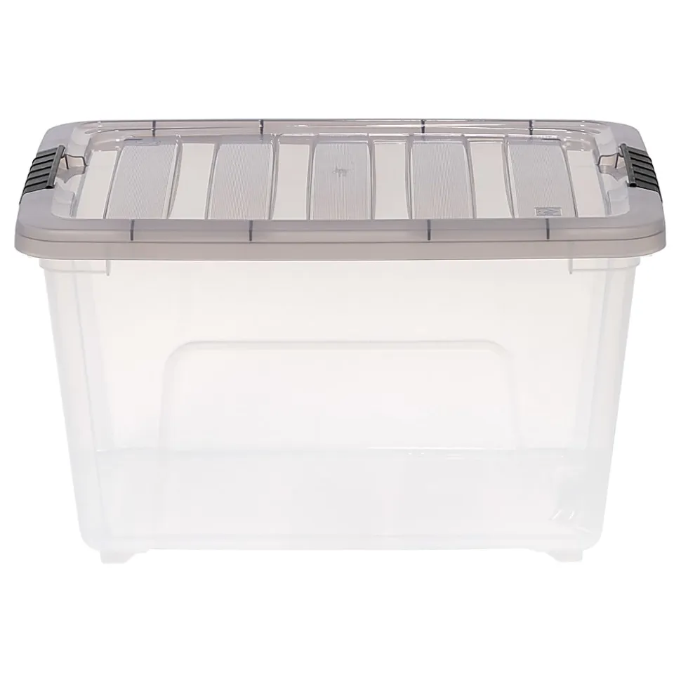 Iris® Stack & Pull™ Storage Box, 8 Gallon, Clear/Gray