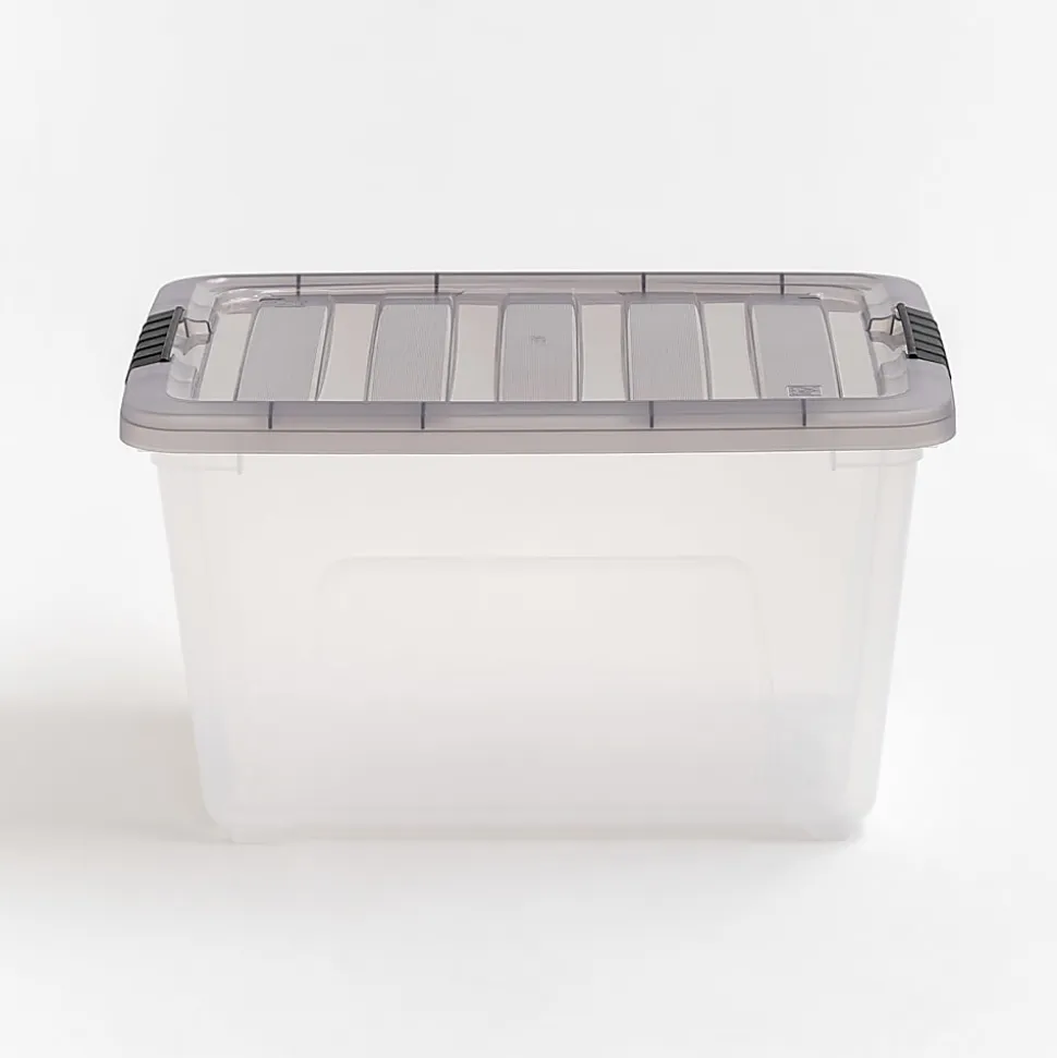 Iris® Stack & Pull™ Storage Box, 8 Gallon, Clear/Gray