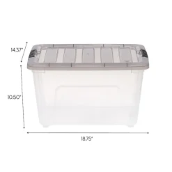 Iris® Stack & Pull™ Storage Box, 8 Gallon, Clear/Gray