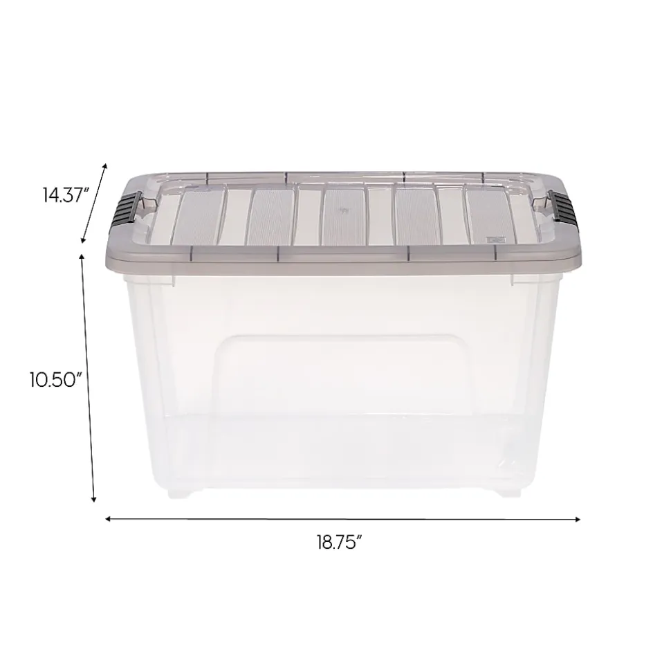 Iris® Stack & Pull™ Storage Box, 8 Gallon, Clear/Gray