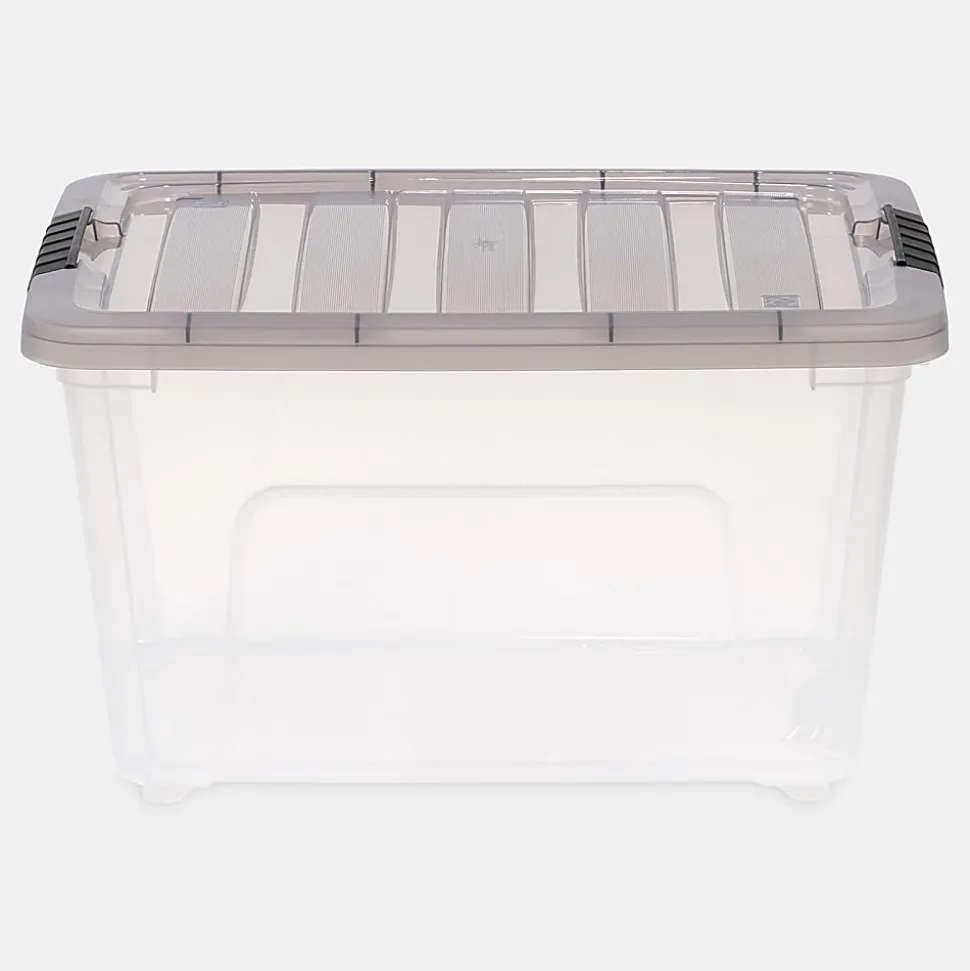 Iris® Stack & Pull™ Storage Box, 8 Gallon, Clear/Gray