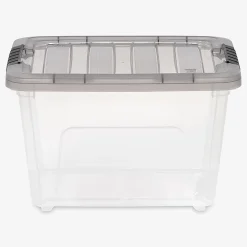 Iris® Stack & Pull™ Storage Box, 4.75 Gallon, Clear/Gray