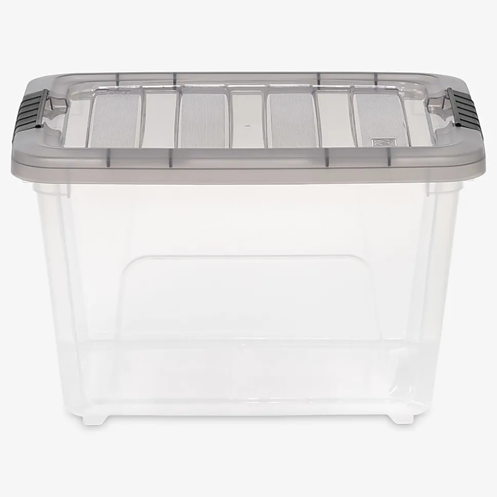 Iris® Stack & Pull™ Storage Box, 4.75 Gallon, Clear/Gray