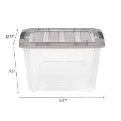 Iris® Stack & Pull™ Storage Box, 4.75 Gallon, Clear/Gray
