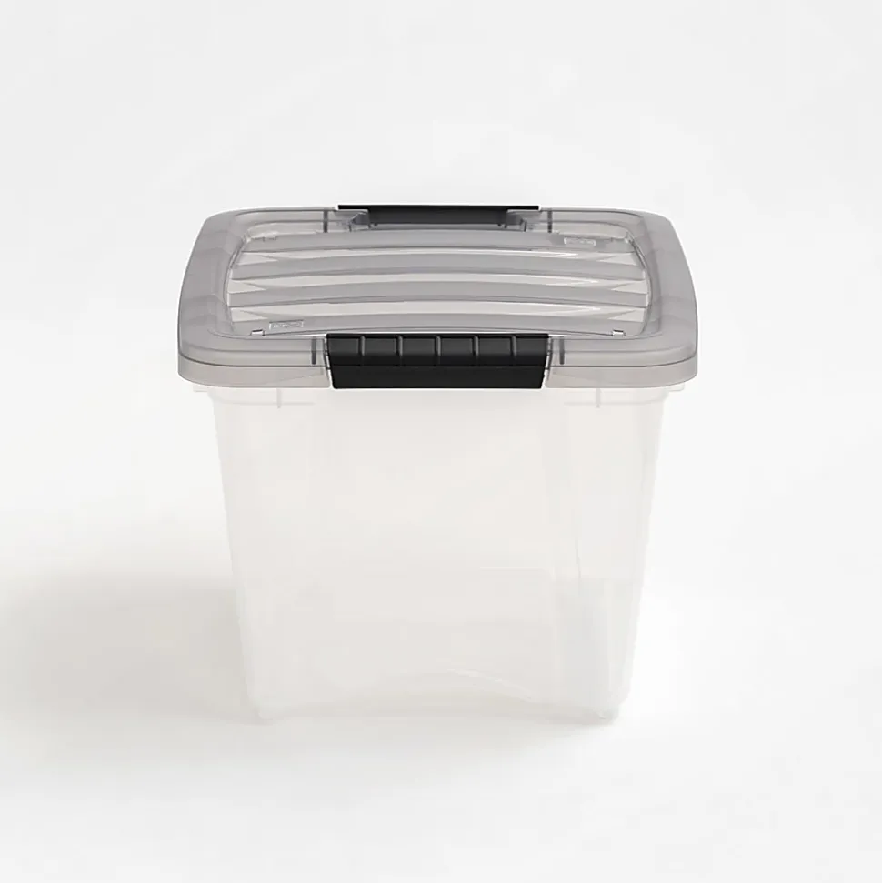 Iris® Stack & Pull™ Storage Box, 4.75 Gallon, Clear/Gray