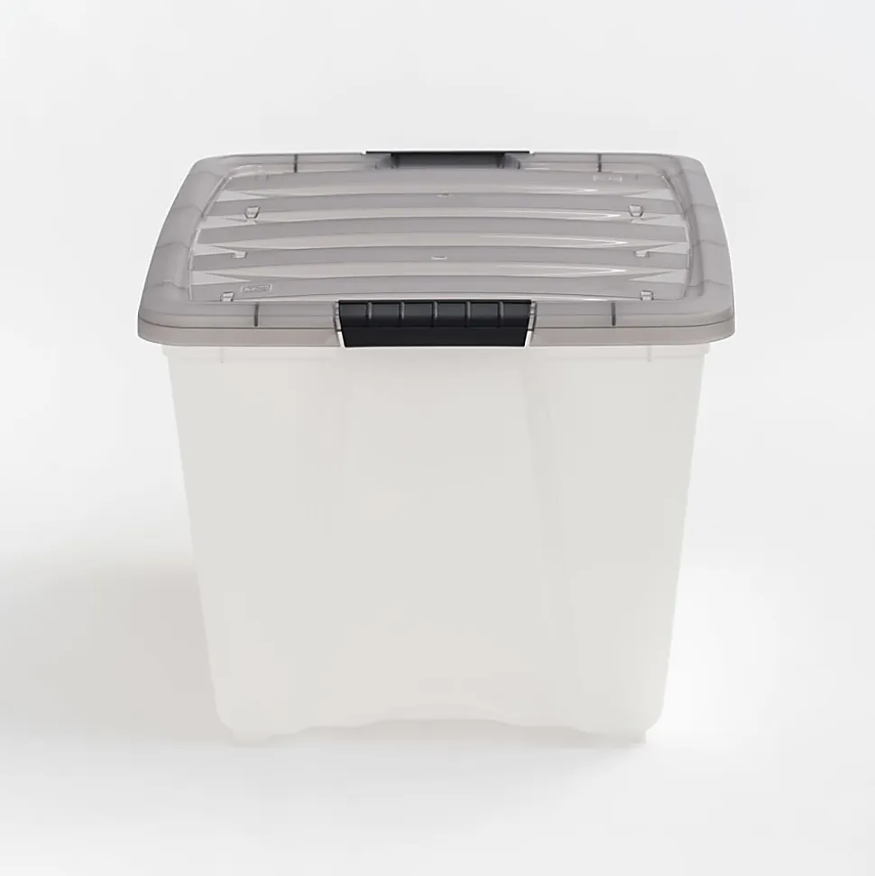 Iris® Stack & Pull™ Storage Box, 13.4 Gallon, Clear/Gray