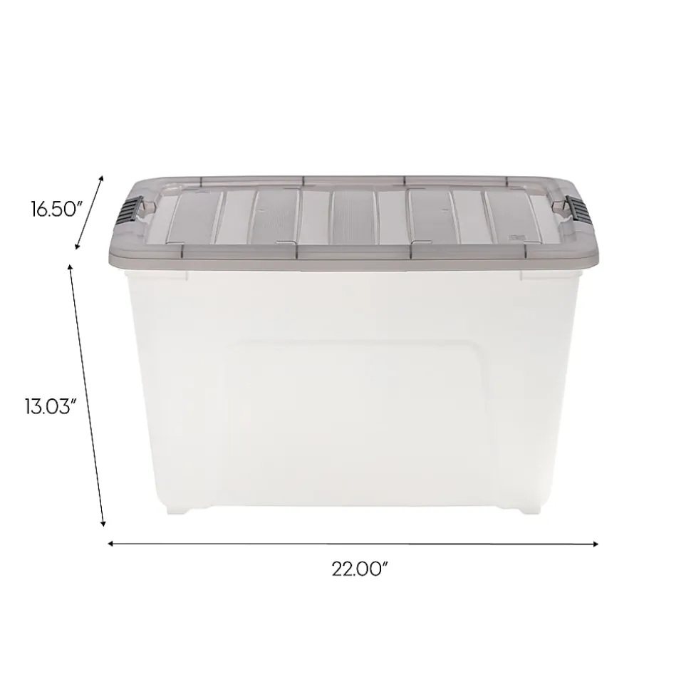 Iris® Stack & Pull™ Storage Box, 13.4 Gallon, Clear/Gray